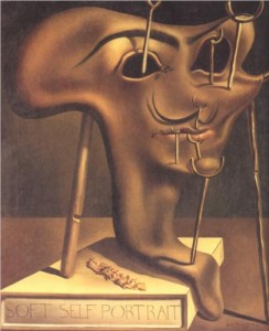 From WikiPaintings.com, Salvador Dali's Soft Self Portrait with Fried Bacon