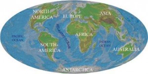 Labeled map of the world