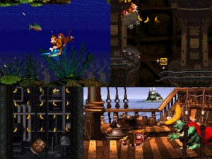 Various levels of Donkey Kong