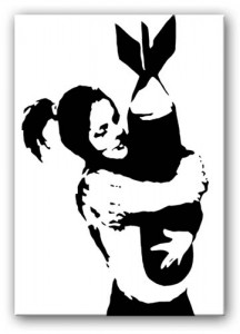 Banksy's The Bomb Hugger, from www.cheapwallarts.com