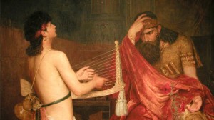 Perhaps the only time in history when being caught with a half-naked harpist was a good decision.