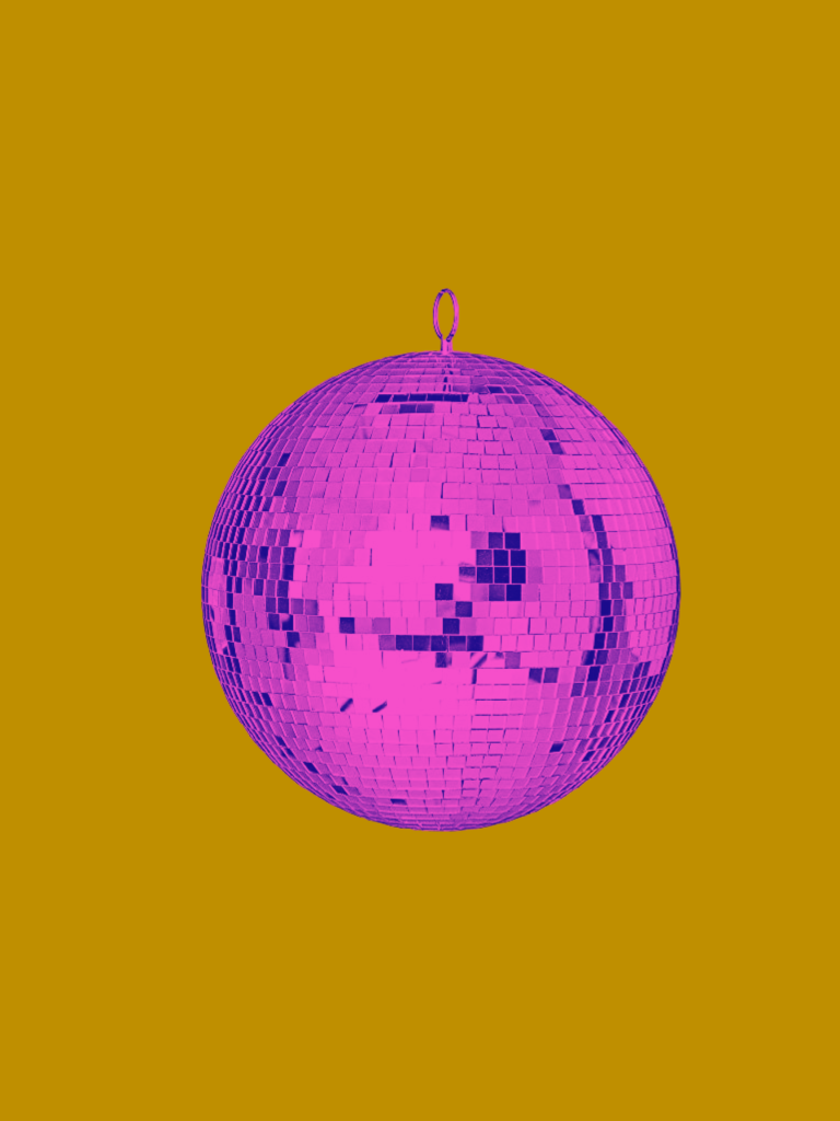 Magenta ball on a brown background