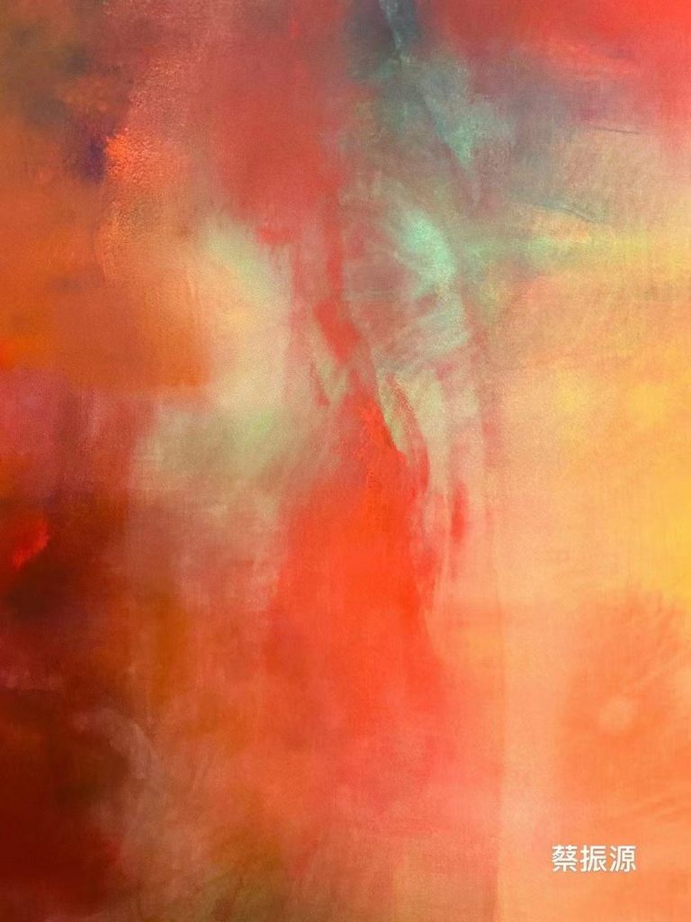 Salmon pink and white abstract design.